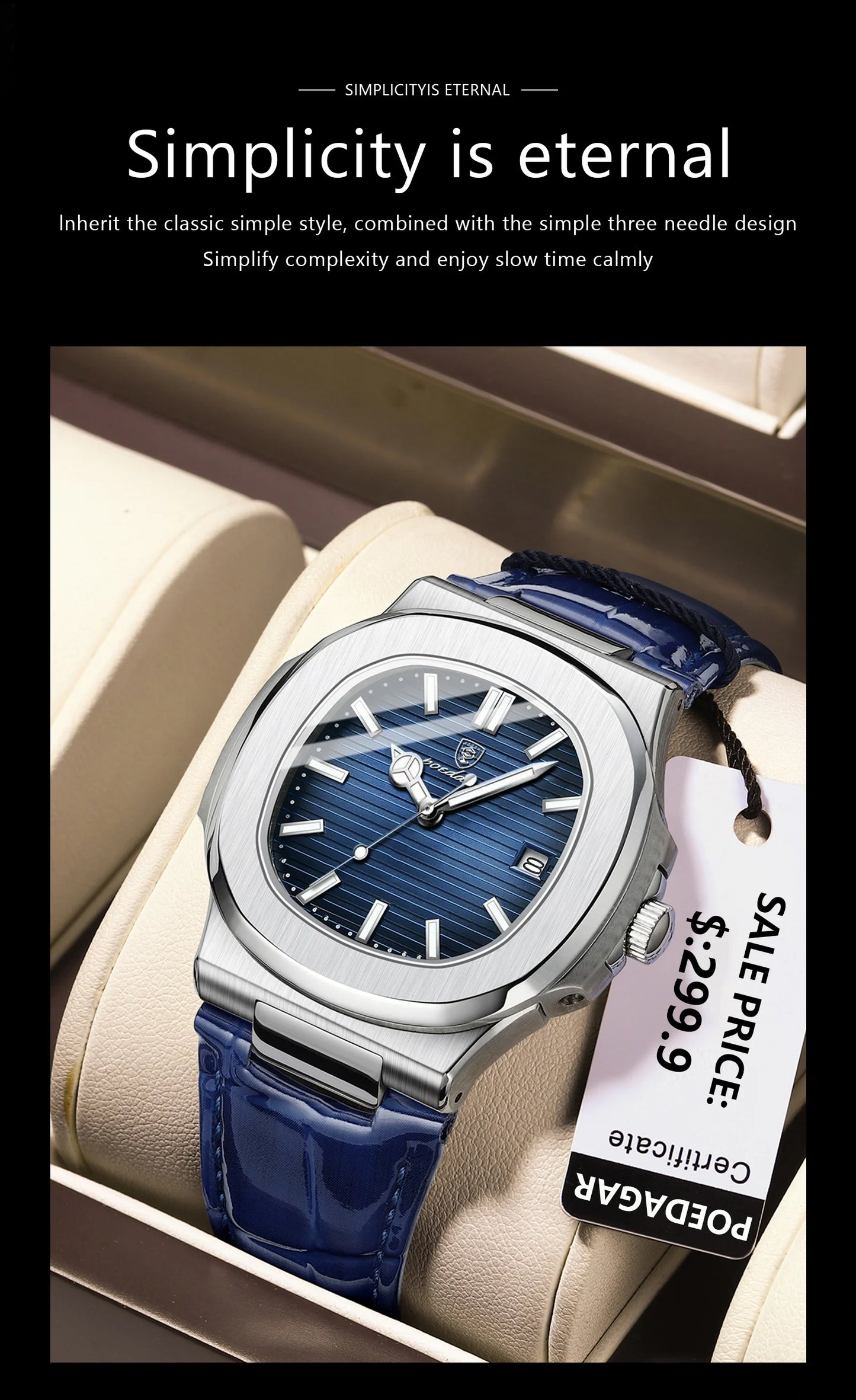 Top Luxury Square Man Watch